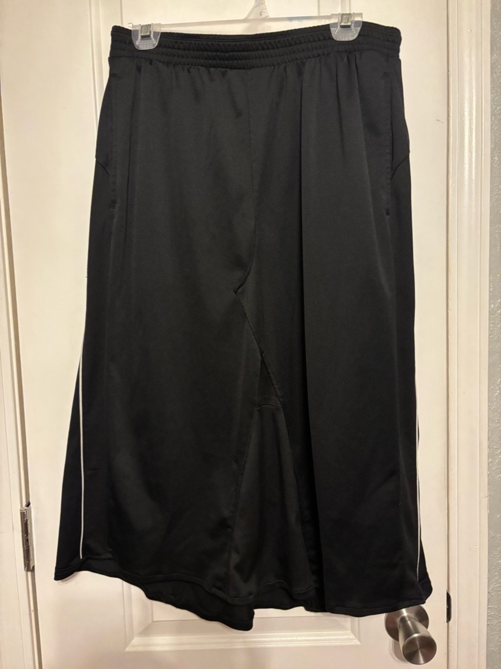 Athletic Works Black Midi Skirt with White Side Piping